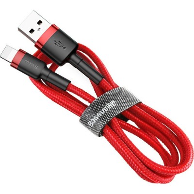 Baseus Braided Cable Lighting - USB-A male Red 2m (CATKLF-C09)